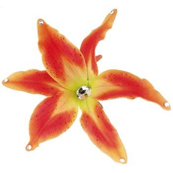 Karin's Garden - Tiger Lily - Salon Clip - Orange w/Crystals (1)