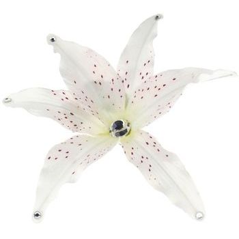 Karin's Garden - Tiger Lily - Salon Clip - White w/Crystals (1)