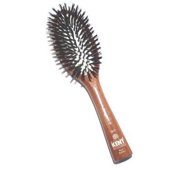 Kent - Large Oval Rubber Cushion Brush - Mahogany Black Bristle