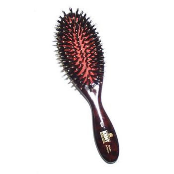 Kent - Traditional Oval Rubber Cushion Brush - Medium Black Bristle/Nylon