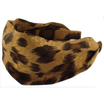 L. Erickson USA - 3inch Scarf Headband - 100% Silk Charmeuse - Brown Leopard