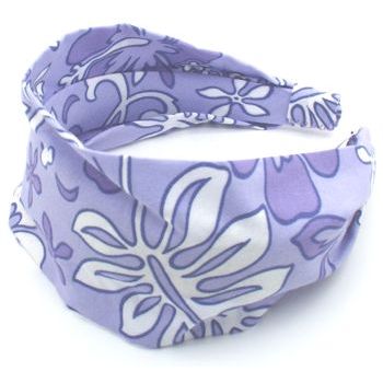 L. Erickson USA - 3inch 100% Cotton Scarf Headband - Fiji Flower - Purple