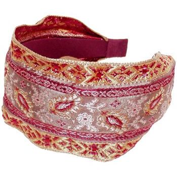 L. Erickson USA - Ribbon Scarf Headband - Jaquard Leaves Brown