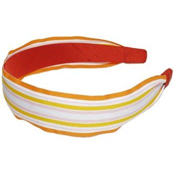 L. Erickson USA - 1 1/2inch Ribbon Scarf Headband - Harvard Stripe Orange