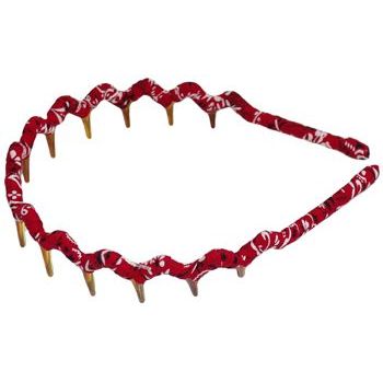 L. Erickson USA - Zig Zag Covered Headband - Red Bandana