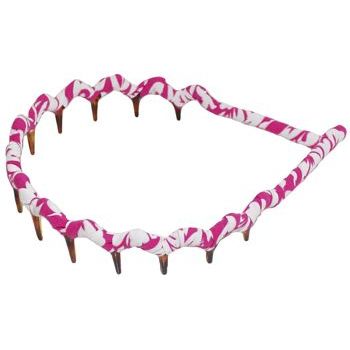 L. Erickson USA - Zig Zag Covered Headband - Fuschia Hybiscus