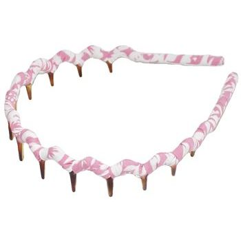 L. Erickson USA - Zig Zag Covered Headband - Pink Hybiscus