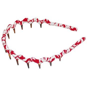 L. Erickson USA - Zig Zag Covered Headband - Red Hybiscus