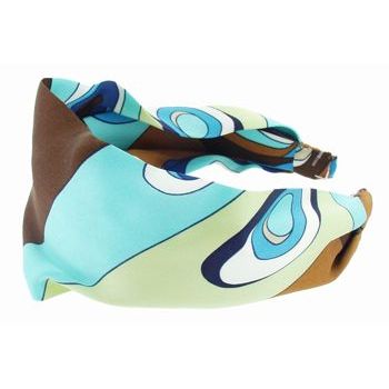 L. Erickson USA - 3inch Scarf Headband - Silk Charmeuse - Pucci Inspired Turquoise (Pattern A)