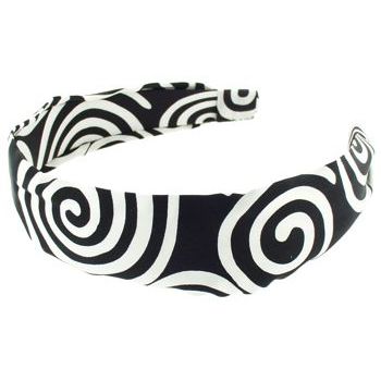 L. Erickson USA - 1 1/2inch Scarf Headband - Black & White Swirl