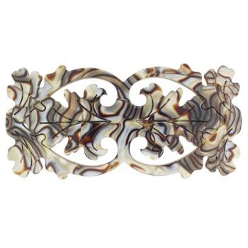 Laurent Olivier - Filigree Leaf Barrette - Onyx (1)
