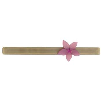 Laurent Olivier - Long & Skinny Barrette w/Flower - Camel/Pink (1)