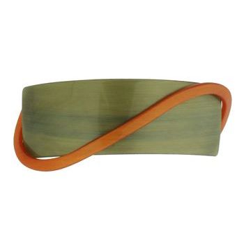 Laurent Olivier - Arc Barrette w/Swirl - Khaki/Orange (1)