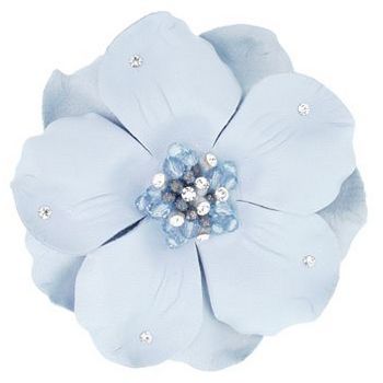 Medusa's Heirlooms - Leather Flower Hair Clamps - Baby Blue