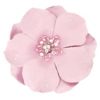 Medusa's Heirlooms - Leather Flower Hair Clamps - Baby Pink