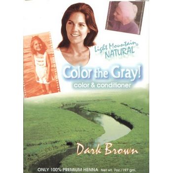 Light Mountain - Color the Gray! - Natural Color & Conditioner - Dark Brown