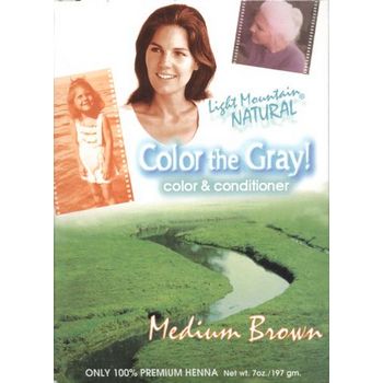 Light Mountain - Color the Gray! - Natural Color & Conditioner - Medium Brown