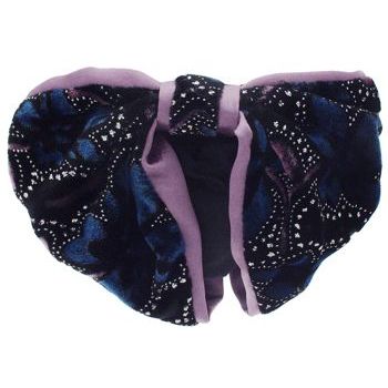 Karen Marie - Snood Collection - Large Velvet & Satin Snood with Glitter Lined Flower Burnouts - Lilac