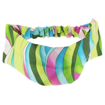 Dana Tag - Art Deco Satin Bandeau - Blue & Lime