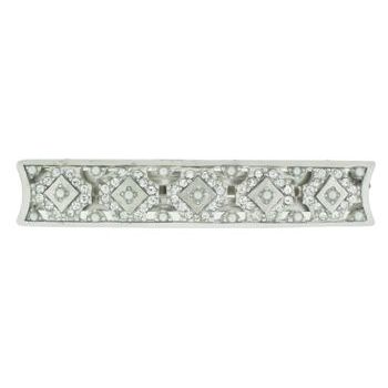 Linda Levinson - Small Silver Barrette W/Pearls & Swarovski Crystals (1)