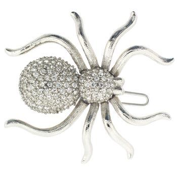 Linda Levinson - Spider Barrette Silver w/White Swarovski Crystals (1)