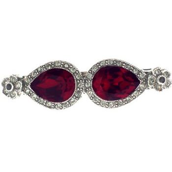 Linda Levinson - Swarovski Ruby Red Crystal Pave Silver Plated Barrette (1)