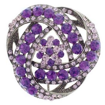 Karen Marie -  Vintage Crystal Infinity Knot Brooch - Amethyst (1)