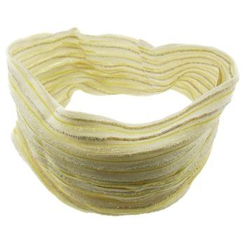 HB HairJewels - Lucy Collection - Silky Shimmer Bandeau Headband - Lemon w/Gold Thread Accent (1)