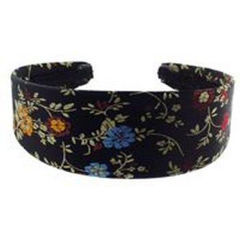 HB HairJewels - Lucy Collection - Oriental Satin Like Headband - Black - 1 3/4inch