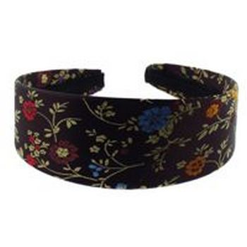 HB HairJewels - Lucy Collection - Oriental Satin Like Headband - Milk Chocolate - 1 3/4inch