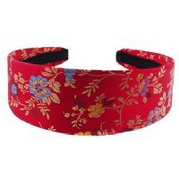 HB HairJewels - Lucy Collection - Oriental Satin Like Headband - Red - 1 3/4inch