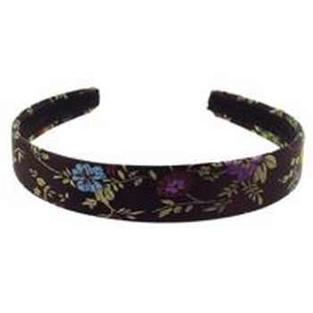 HB HairJewels - Lucy Collection - Small Oriental Satin Headband - Milk Chocolate - 7/8inch