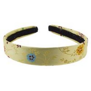 HB HairJewels - Lucy Collection - Small Oriental Satin Headband - Lemon Yellow - 7/8inch