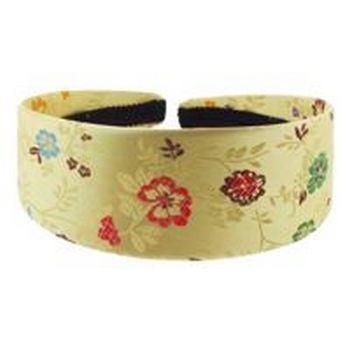 HB HairJewels - Lucy Collection - Oriental Satin Like Headband - Lemon Yellow - 1 3/4inch