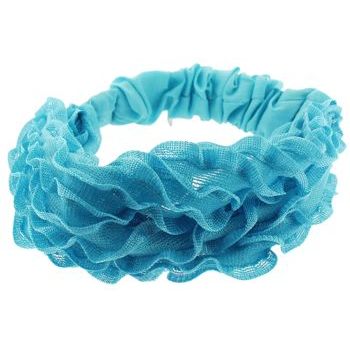 HB HairJewels - Lucy Collection - Ruffle Headwrap - Bright Aqua (1)