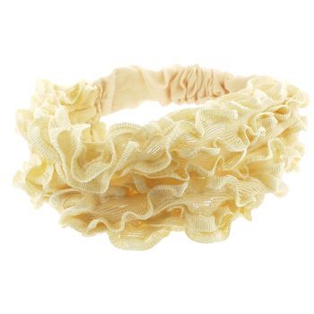 HB HairJewels - Lucy Collection - Ruffle Headwrap - Buttercream (1)