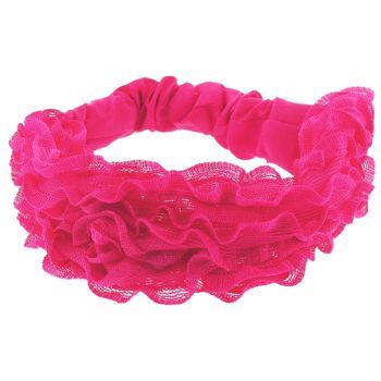 HB HairJewels - Lucy Collection - Ruffle Headwrap - Bright Magenta (1)