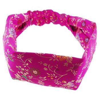 HB HairJewels - Lucy Collection - Soft Oriental Satin Like Headband - Magenta - 2 3/8inch