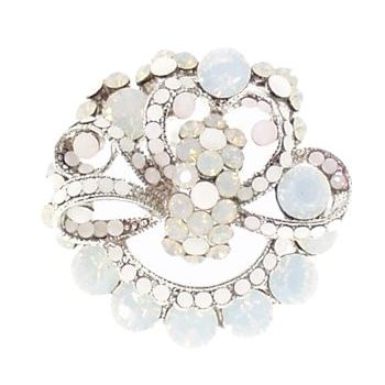 Medusa's Heirlooms - Moonstone Chignon Encrusted 2 Prong Pin - Opal