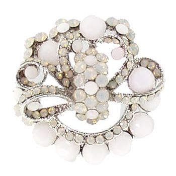 Medusa's Heirlooms - Moonstone Encrusted Chignon 2 Prong Pin - White