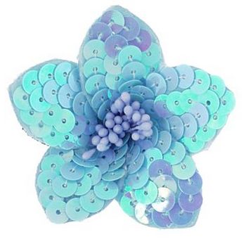 Medusa's Heirlooms - Sequined Flower Hair Clip - Azure Blue