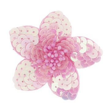 Medusa's Heirlooms - Sequined Flower Hair Clip - Baby Pink