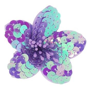 Medusa's Heirlooms - Sequined Flower Hair Clip - Lilac