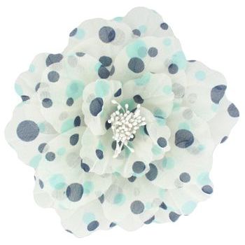 Medusa's Heirlooms - Chiffon Dot Flower Pony - Aqua & Navy