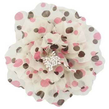 Medusa's Heirlooms - Chiffon Dot Flower Pony - Pink & Brown