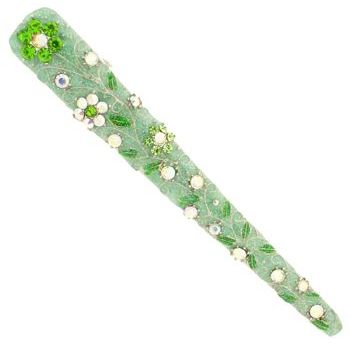 Medusa's Heirlooms - Crystal & Enamel Flowering Clip - Green