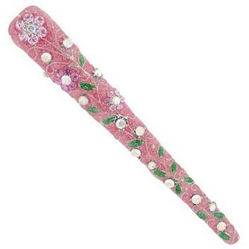 Medusa's Heirlooms - Crystal & Enamel Flowering Clip - Pink