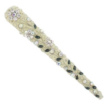 Medusa's Heirlooms - Crystal & Enamel Flowering Salon Clip - Ivory