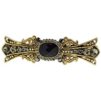 Medusa's Heirlooms - Moonstone Center Barrette - Black Diamond Hue (1)