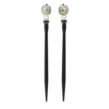 Mei Fa - Hairstyx - Ashram Silver - Long Hairsticks - (Set of 2)